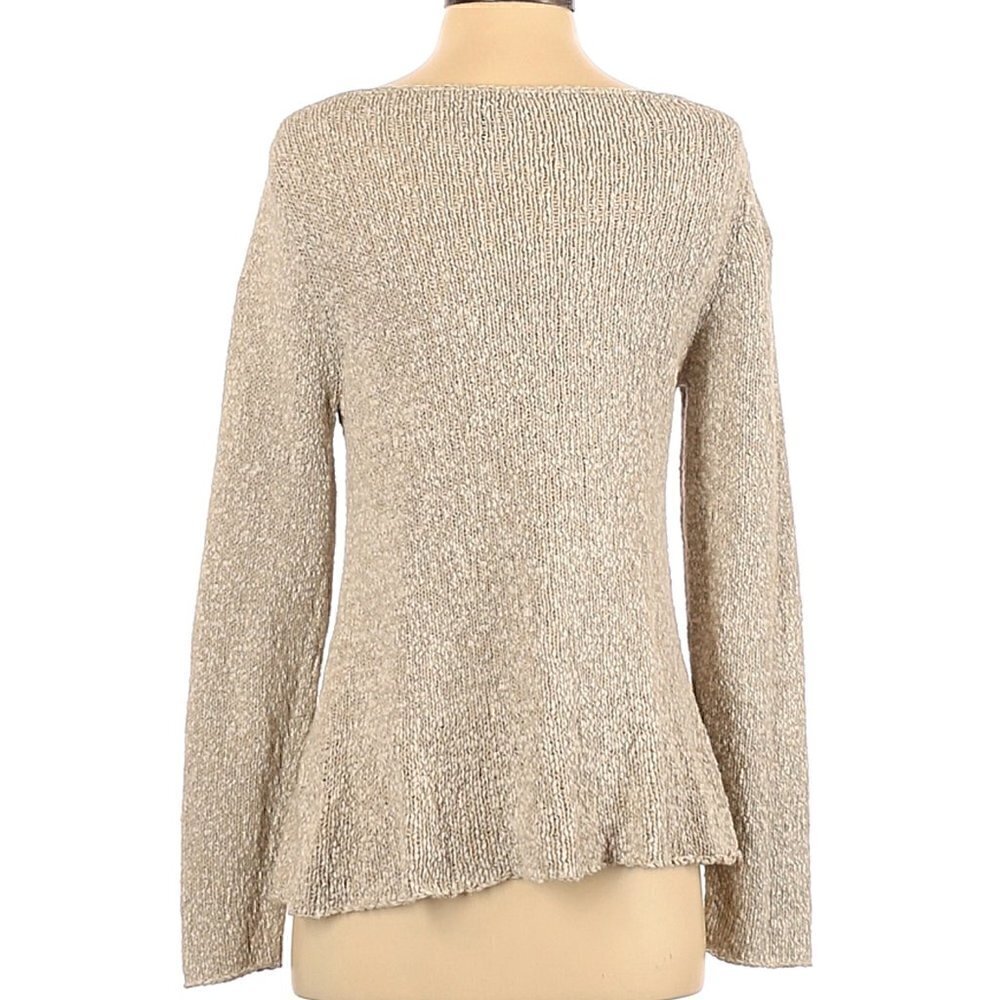 Eileen Fisher Long Sleeve Beige Knit Sweater in XS - Picture 2 of 2